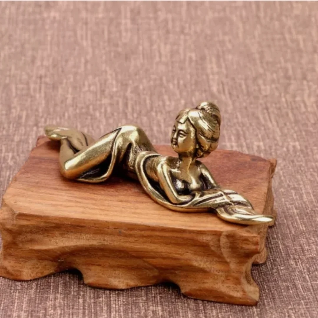 Solid Brass mini Figurine Statue House Office Ornament People Figurines