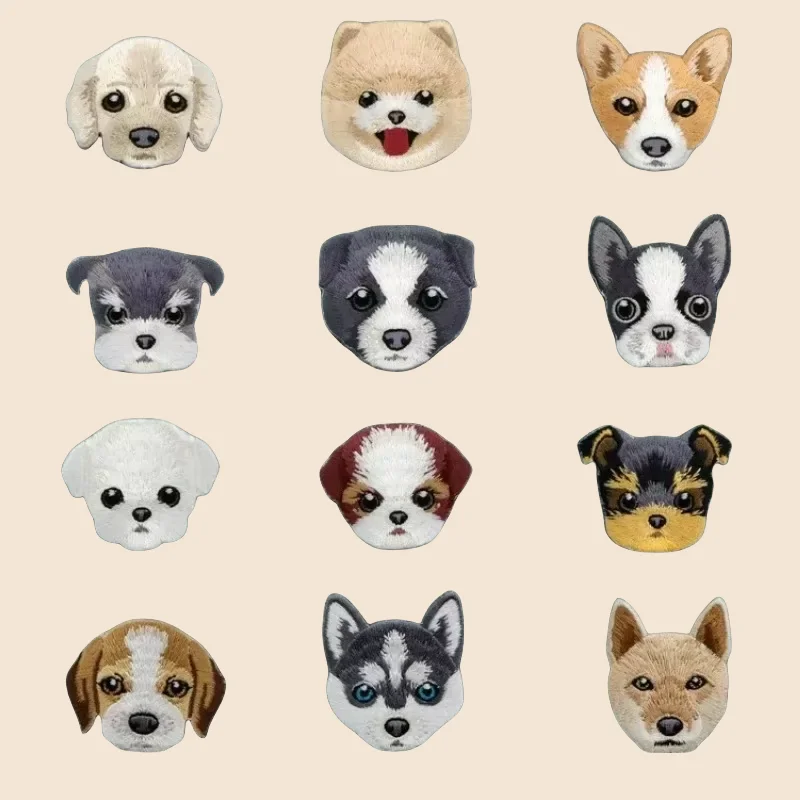 

1 шт., высокое качество, вышивка, милая мультяшная собачья голова, гладильная наклейка, нашивка для одежды, шляпа, наклейка на одежду, декоративные аксессуары «сделай сам»