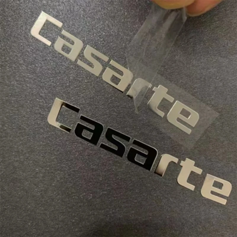 Autocollant de transfert 3D argenté personnalisé, logo en métal, étiquette personnalisée bricolage, nom étanche, feuille holographique de marque