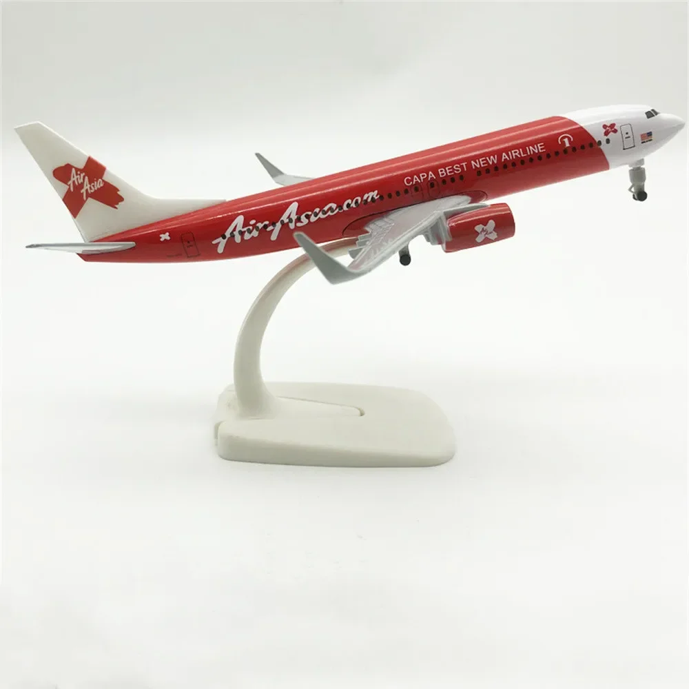 20cm Red Air Asia Airlines Boeing 737 B737 Airways Alloy Metal Airplane Model Diecast Air Plane Model w Wheels Aircraft