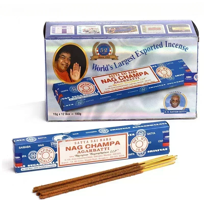 India Stick Räucherstäbchen, weißer Salbei, Sandelholz, natürlicher Haushalt, Innenbereich, saubere Luft, indische Räucherstäbchen, NAG Champa