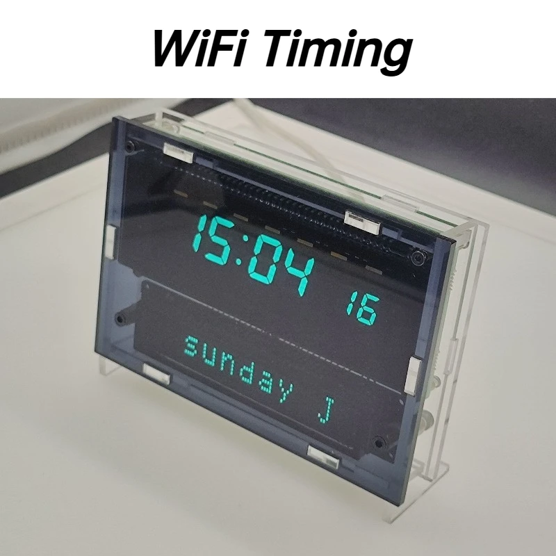 VFD Desk Clock WiFi Timing Digital Clocks Adjustable Brightness Plugged Table Watch Smart Creative Decorative Tabletop Watches