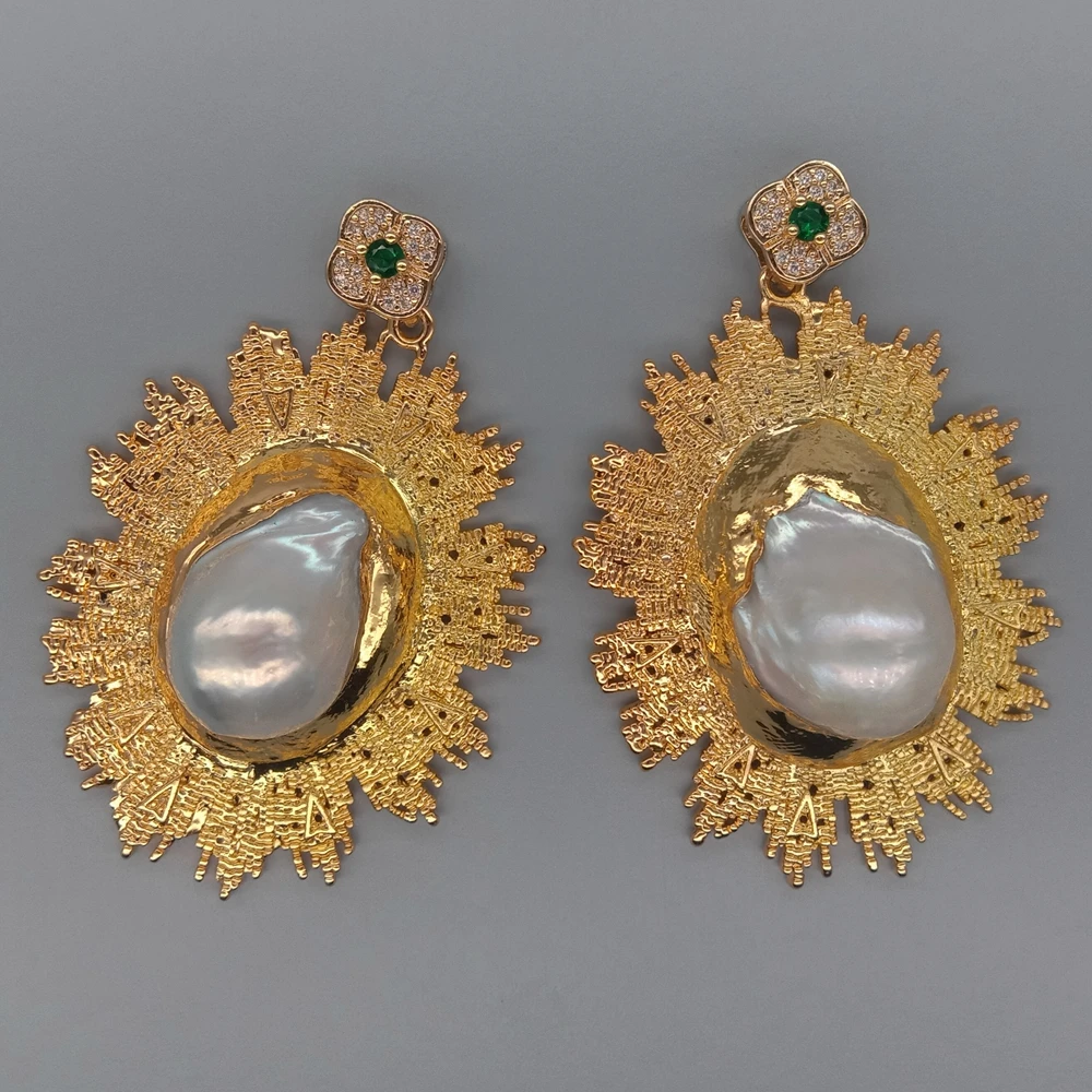 1 PC Freshwater Cultured White Keshi Pearl Gold Plated Pendant For Necklace Lady Jewelry
