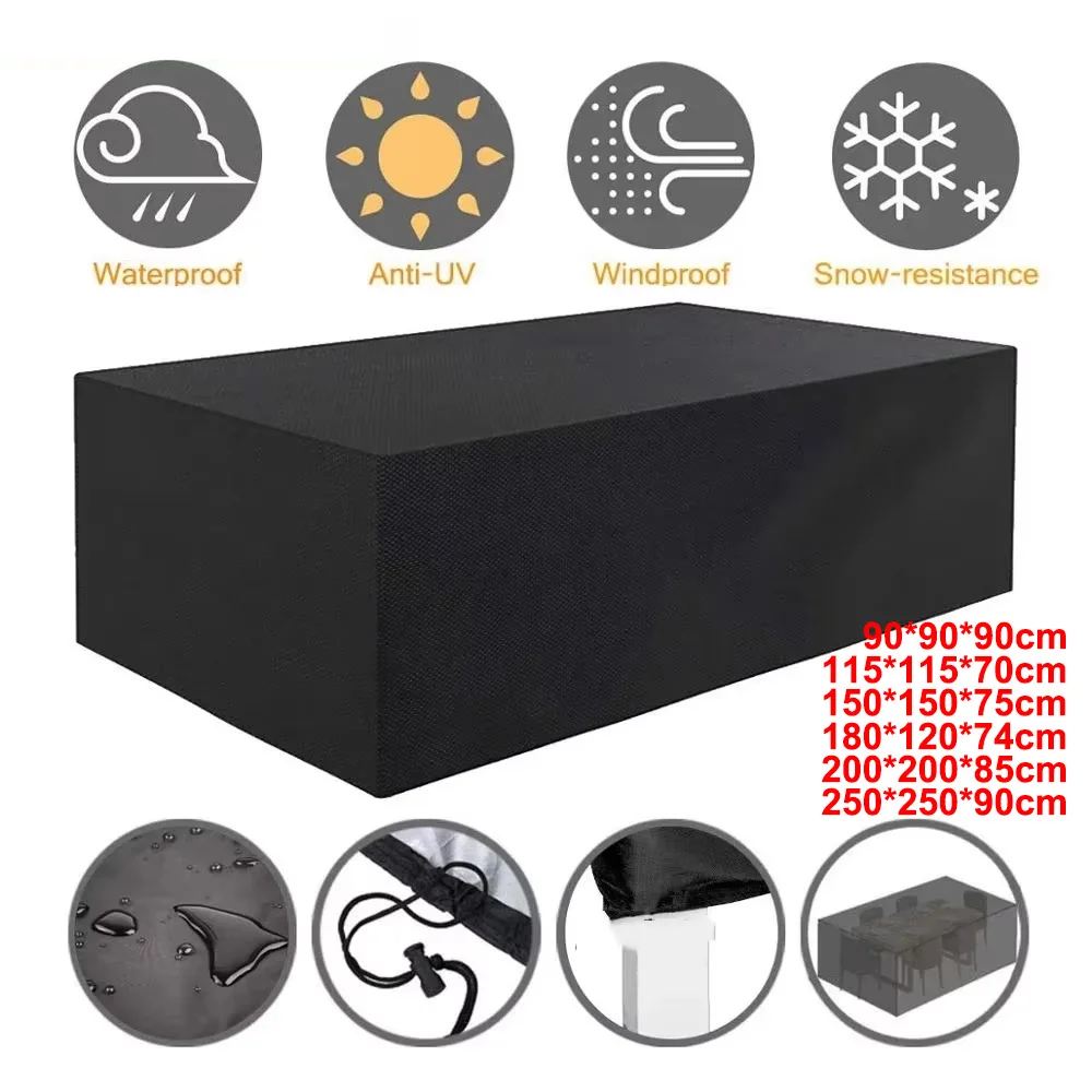 210D Waterproof Outdoor Patio Furniture Set Cover Garden Furniture Covers Rain Snow Chair Covers for Sofa Table Chair Dust Cover