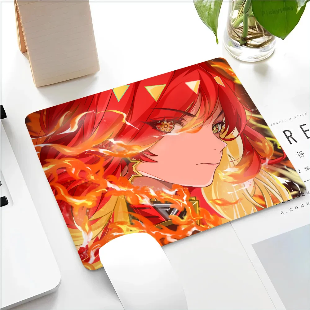 Mavuika Genshin Impact Mousepad Small LockEdge Mouse Pad For Gamers Computer Desk Pad Rectangular Anti-slip Rubber