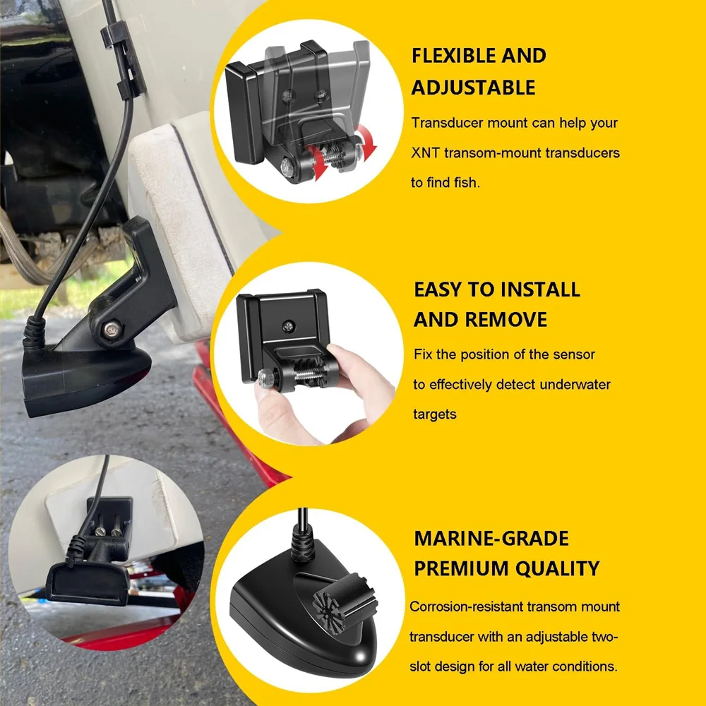 XNT-9-HW-T Transom Temperature Transducer & 720074-1 AS EC QDE Ethernet Adapter Cable for Humminbird Helix 5/7/8/9/10/12