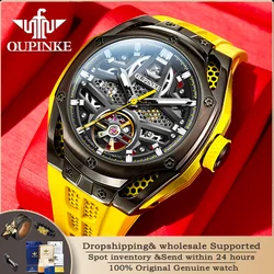 OUPINKE 9003 Men's Automatic Mechanical Watch High Quality Silicone Band Sports Luxury Brand Waterproof Men Watch Reno Masculino