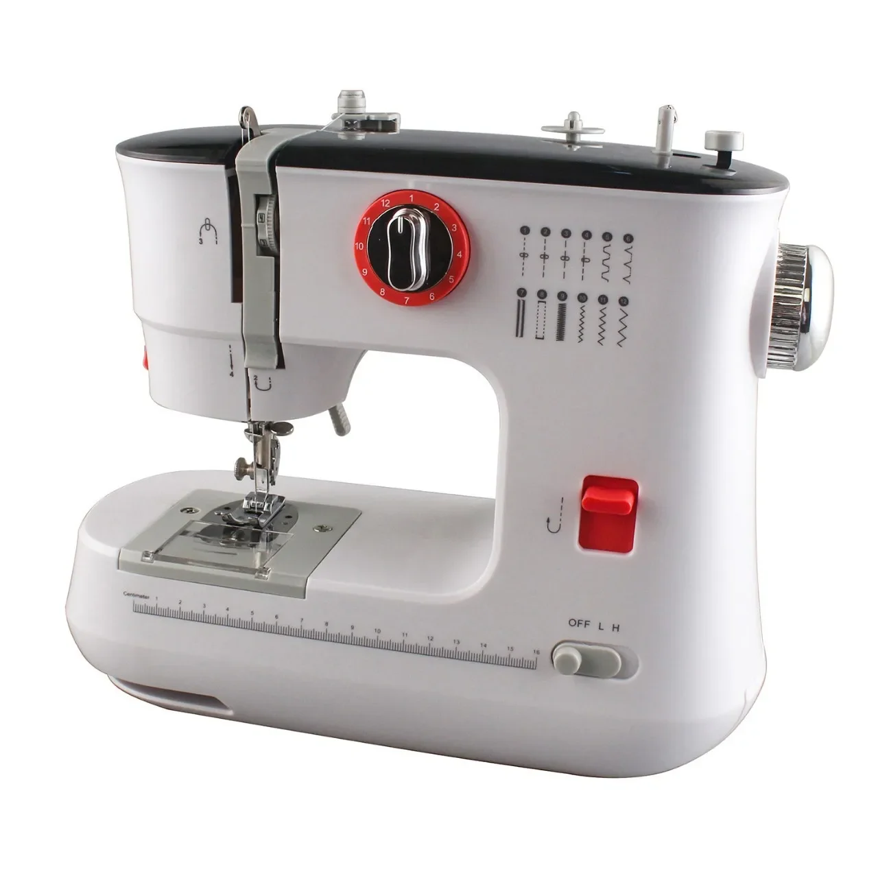 519 Double Needle Double Thread Sewing Machine, 12 Stitch Patterns, 6-Layer Thickness, Buttonhole Locking, Electric for Home Use