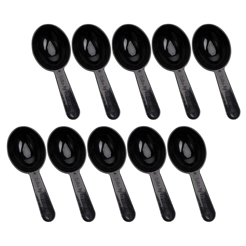 10 Pcs Coffee Measure Scoop Bean Measuring Spoon Practical Teaspoon Portable Black Pp