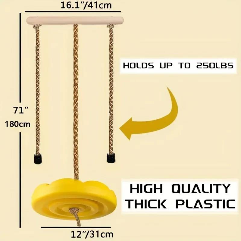 Altalena circolare 3 in 1 con stelo di scimmia, altalena per bambini, altalena circolare in plastica per interni ed esterni