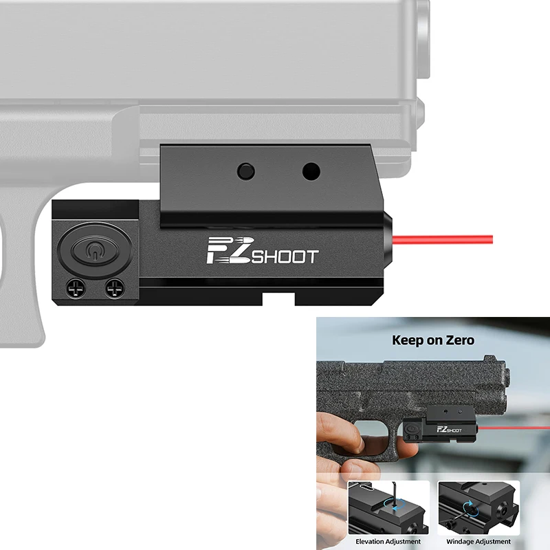 

EZshoot Rechargeable Red/Green Laser Sight for Pistol Low Profile Compatible with 21MM Picatinny Rail with Ambidextrous Switches