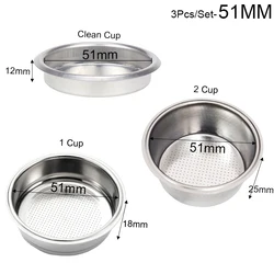 Cestello filtro per caffè in acciaio inossidabile da 51mm 1/2/4 tazza per caffè Espresso gocciolatore portafiltro per caffettiera filtro schermo per disco da caffè