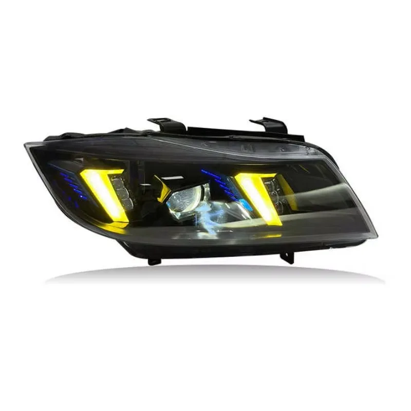 Snake Eye Style Headlights For BMW 3 Series E90 2013-2018 Hot Selling Front Lights Yellow White DRL Plug And Play Head Lamps