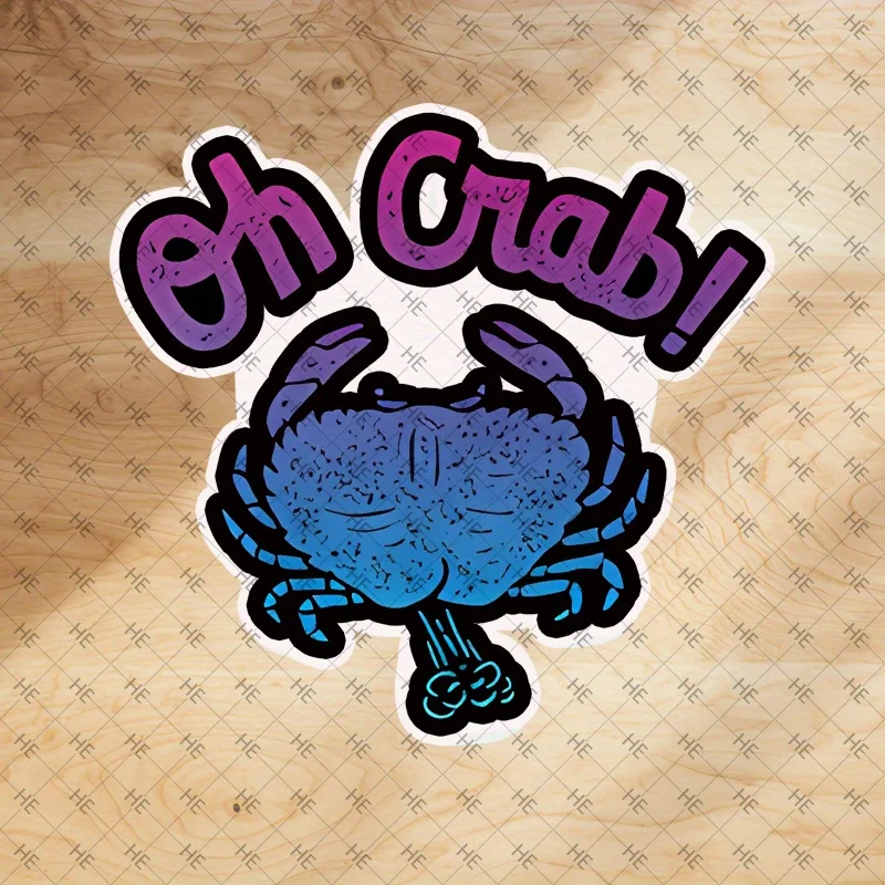 

4PCS/SET Whimsical Crab Design Sticker, Great for Car Interiors, Notebook Pages, Water Bottles & Bicycle Frames