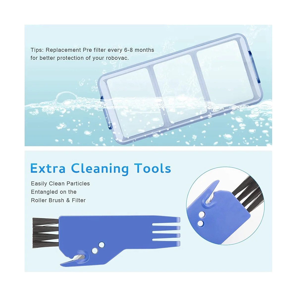 Piezas de repuesto para limpiador, Kit de accesorios de repuesto para RoboVac 11S, RoboVac 15C 30 30C 12 35C, filtros de vacío, 19 Uds.