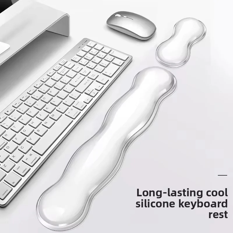 Transparent Mouse Pad And Wrist Support Anti Slip Transparent Base For Office Home Laptops Computer Wrist Mat Office Accessories