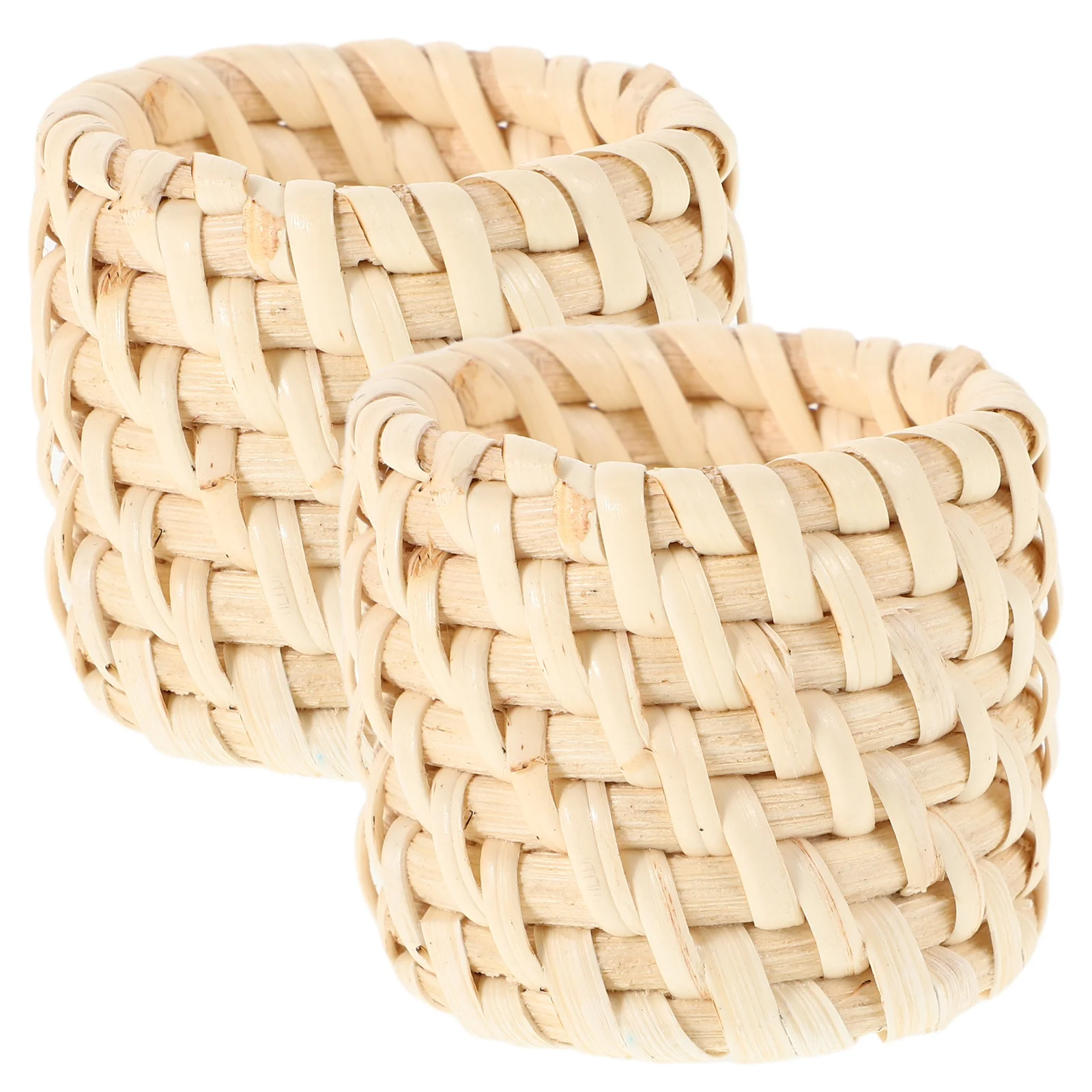 

2Pcs Rattan Napkin Rings Rustic Farmhouse Woven Circular Serviette Buckles Thanksgiving Dining Table Decor Fall Napkin Holders