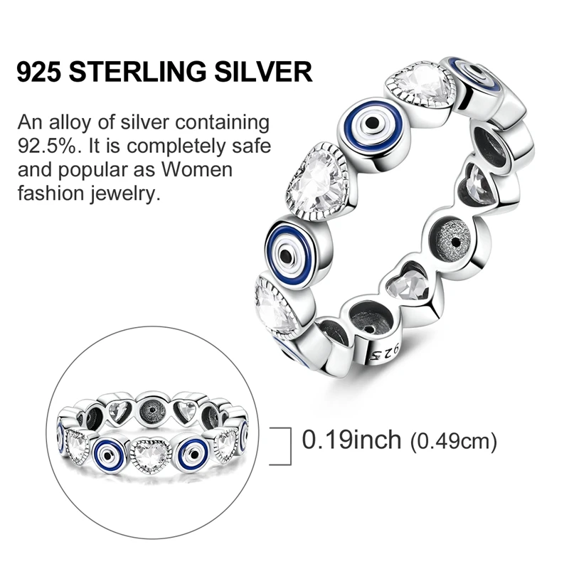 Gold Plated 925 Sterling Silver Evil Eye Adjustable Ring, Gift