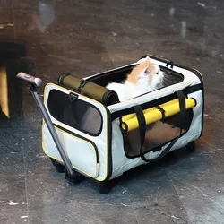 Transportín plegable para gatos y perros: carrito y maleta