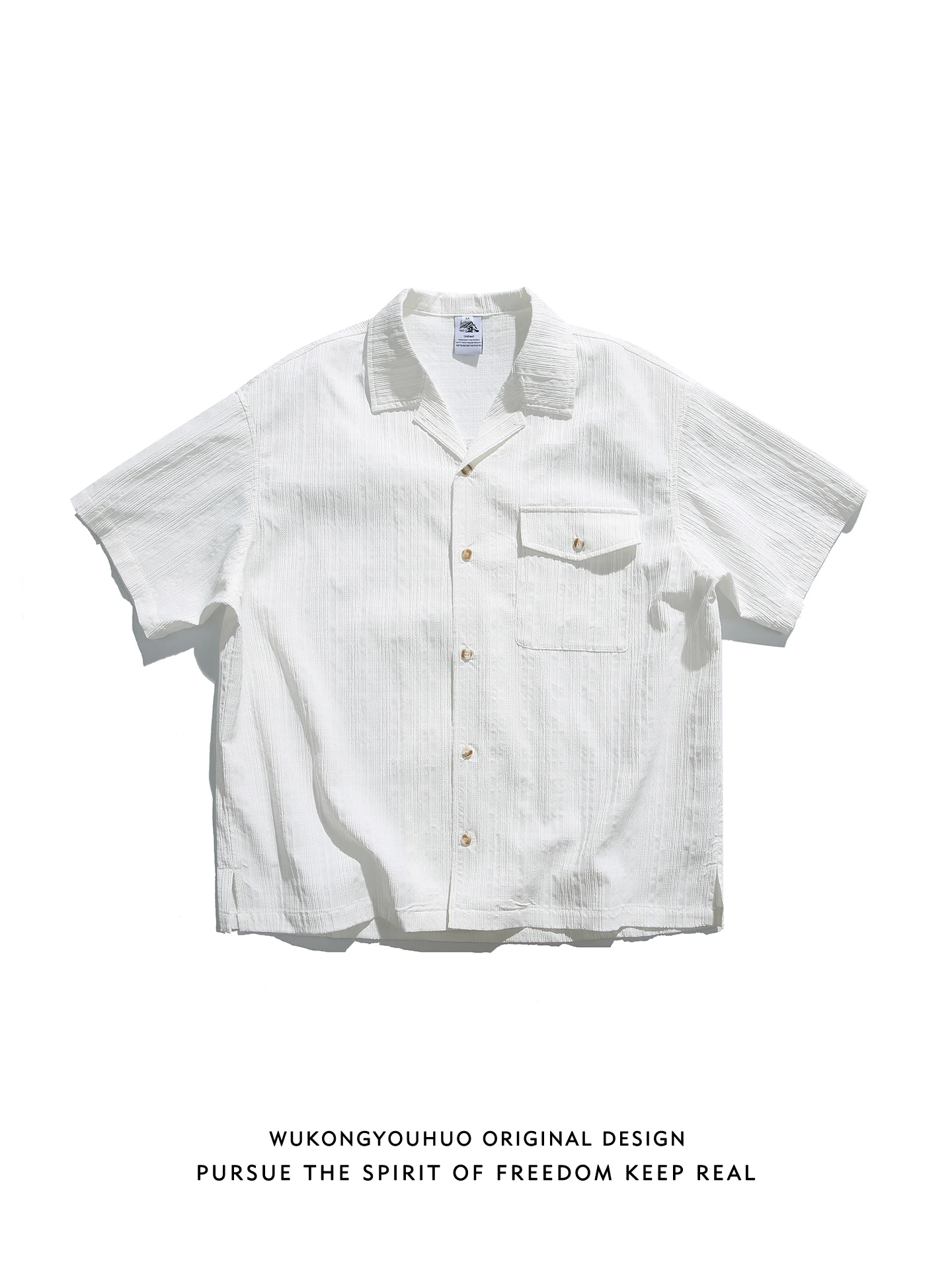 

Summer Casual Loose Men's ort Sve irt Texture Sensation Street Sle Trendy Brand Youth ular Breathable Skin-Friendly