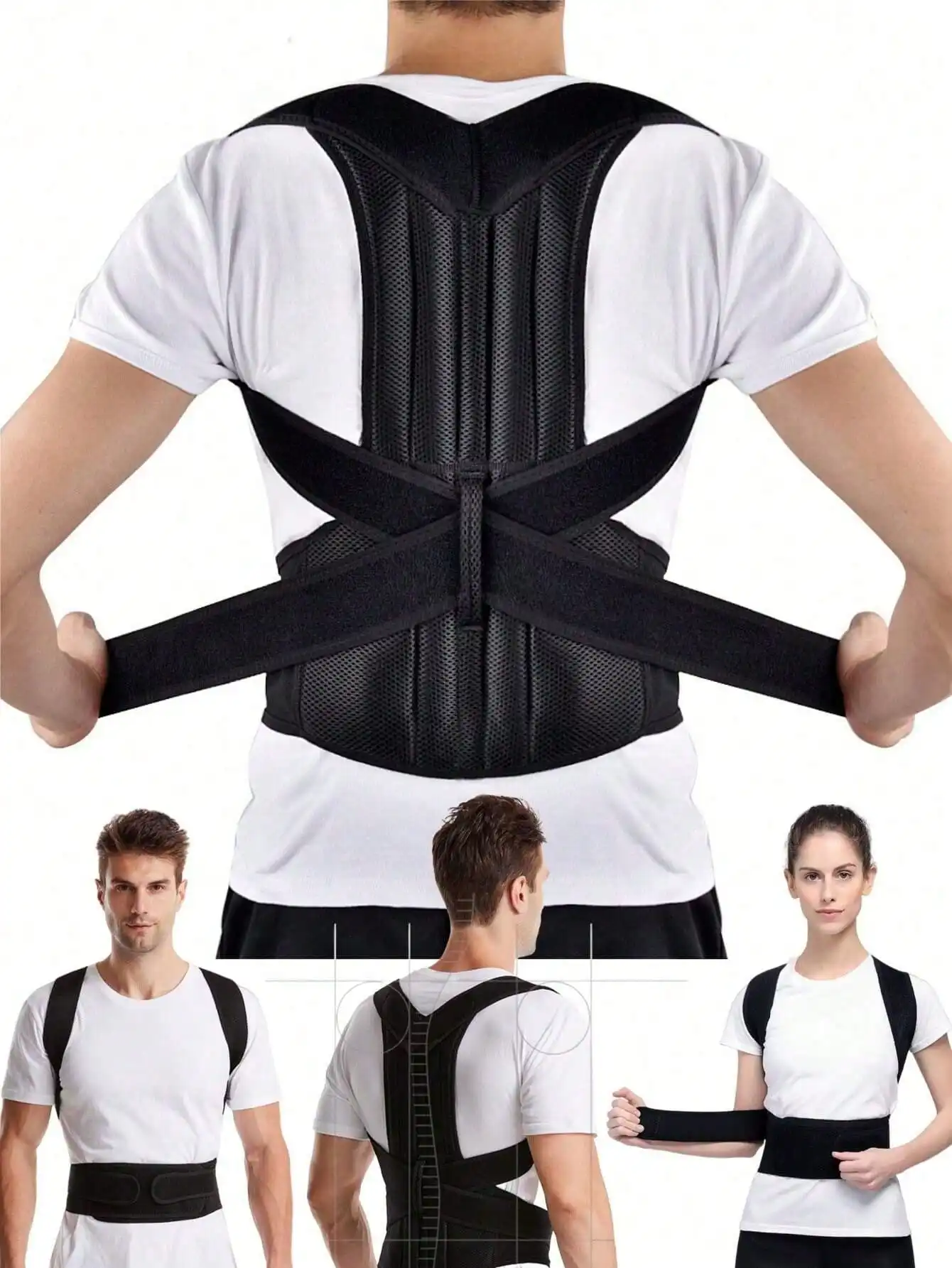 

Posture Corrector, Shoulder Posture Corrector, Adjustable Full Back Support, Relieve Upper And Lower Back Pain - Scoliosis, Kyphosis, Chest Correction Brace, Suitable For Home Exercise, Sports And Walking Waist Shaper And Sports Belt