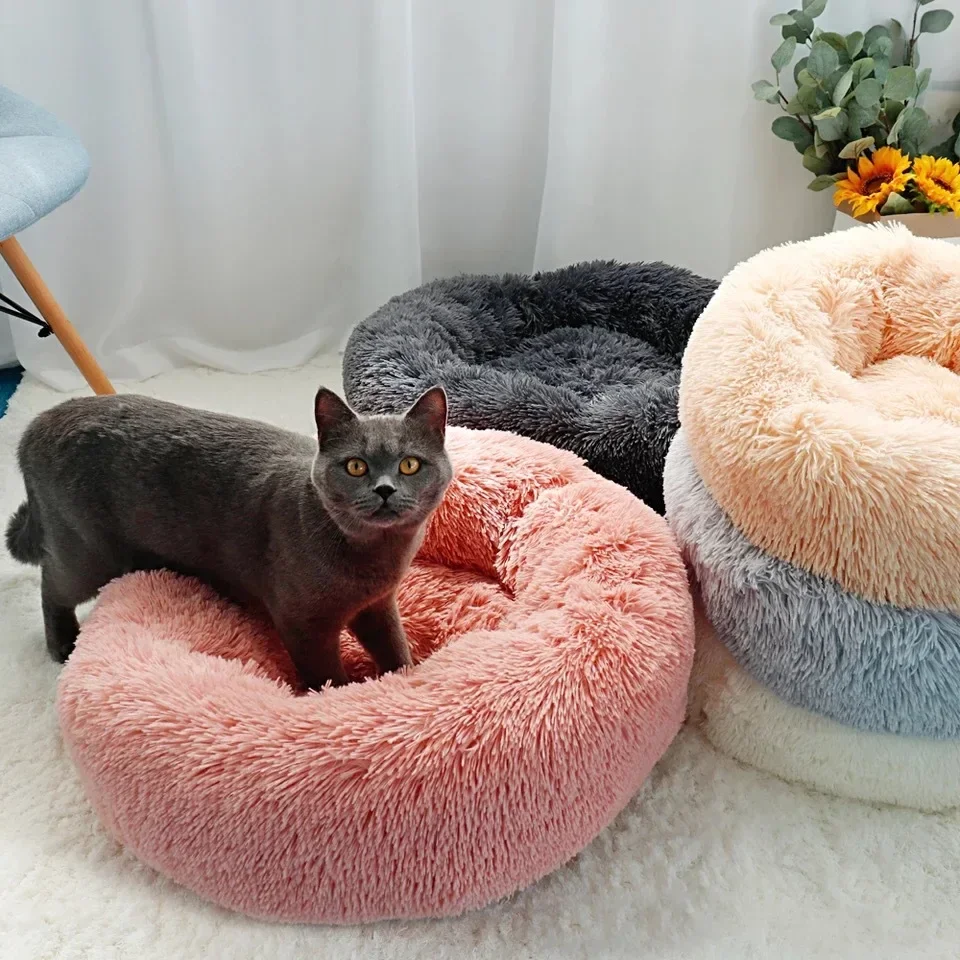 Pet Dog Bed Comfortable Donut Cuddler Round Dog Kennel Ultra Soft Washable Dog and Cat Cushion Bed Winter Warm Sofa Hot Sell