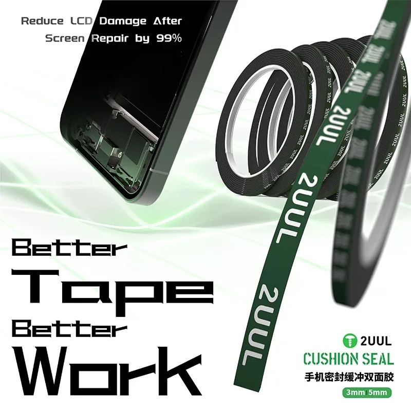 2UUL CS01 CS02 3mm/5mm Cushion Seal Tape Foam Adhesive for Mobile Phone Curved Screen LCD Frame Repair Tool