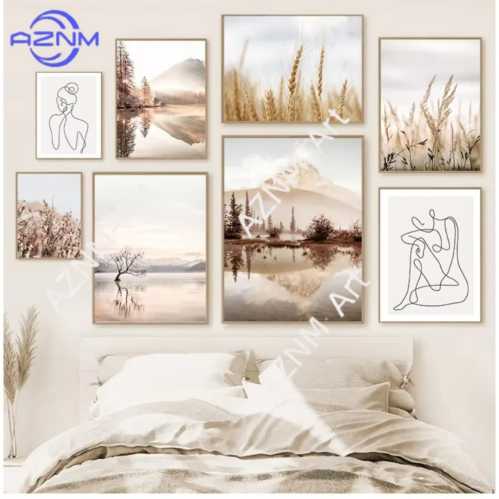 1PC ，Scenery Poster Nature Landscape Picture Home Art Decor Wall Art Canvas Painting Modern Nordic Prints for Living Room Design