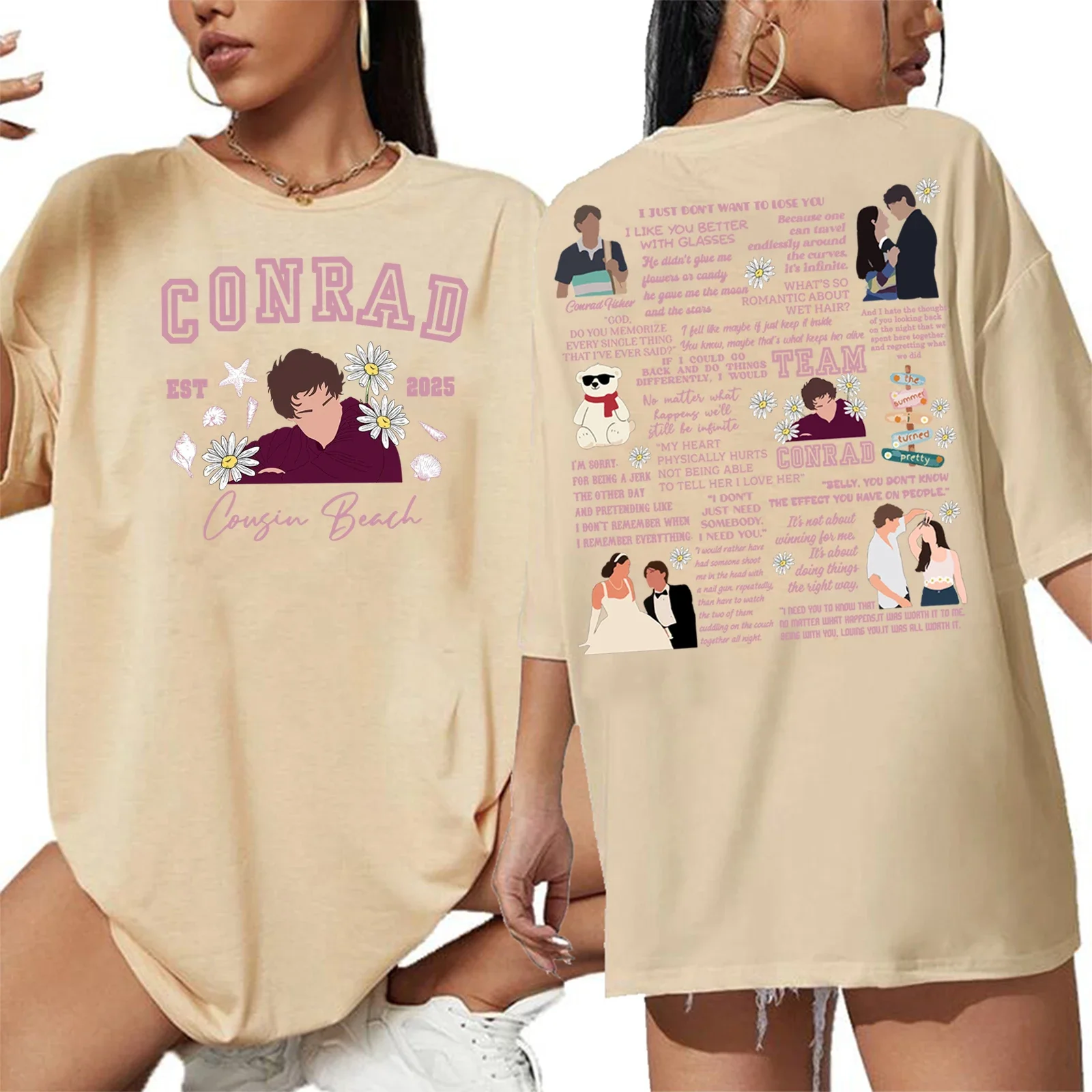 Camiseta del equipo Conrad Belly Jeremiah 2025 para regalo de seguidor, Top de manga corta con estampado gráfico de gran tamaño para hombres y mujeres