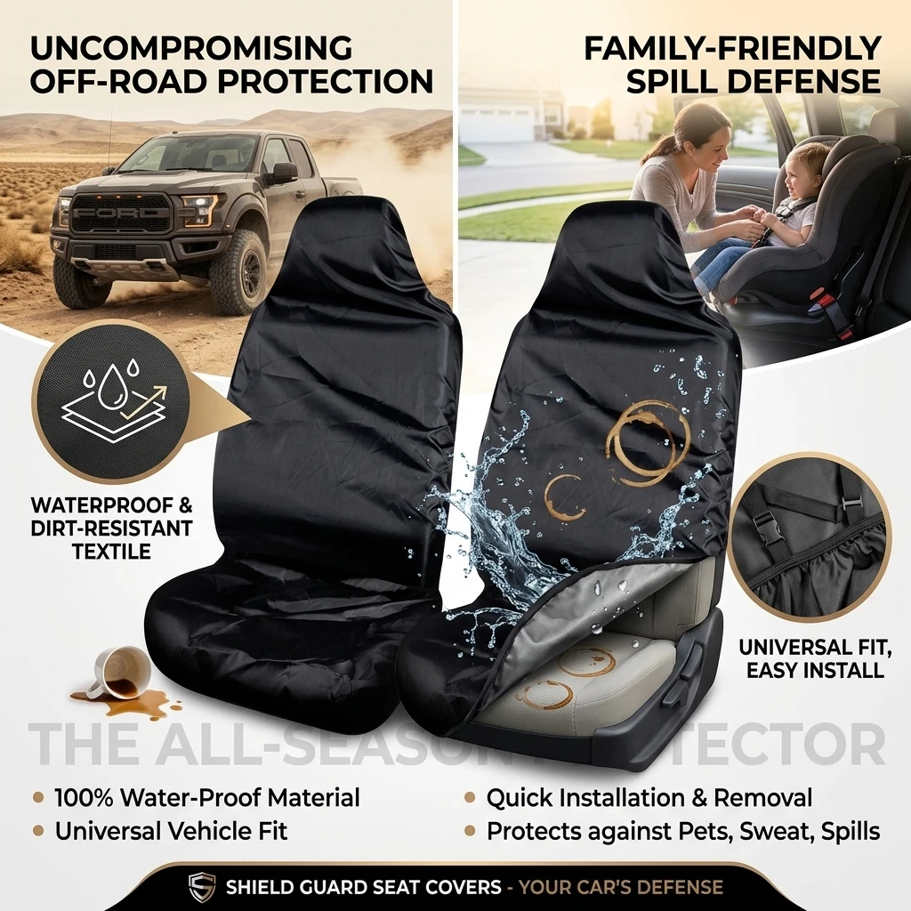 Universal Black Car Seat Cover Front and Rear Polyester Waterproof Anti-fouling Car Protective Seat Cover Interior Seat Supplies