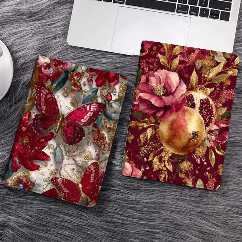 

Red Butterfly Flower Pattern Gift Tablet Case For Samsung Galaxy Tab S7 S8 S9 S10 FE Lite