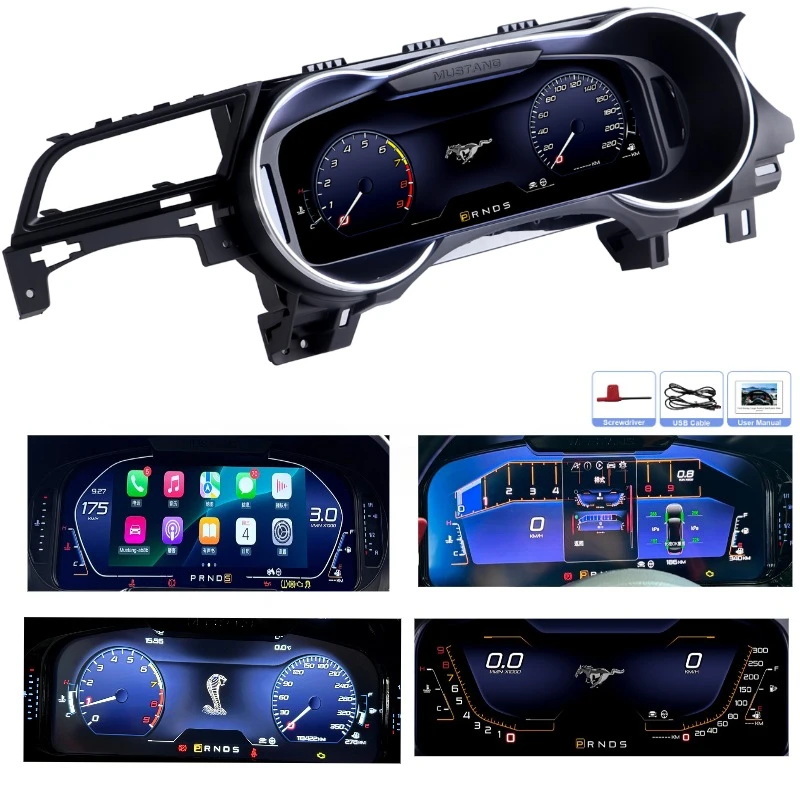 Neue Cluster Für Ford Mustang 2015-2021 Dashboard Tacho instrument panel digitale instrument Auto spielen OTA upgrade