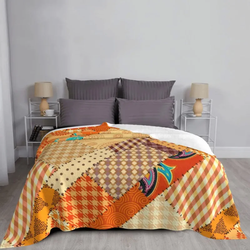 Boho Patchwork Style Blankets Fleece Spring Autumn Multi-function Super Soft Throw Blanket for Bedding Couch Bedspreads