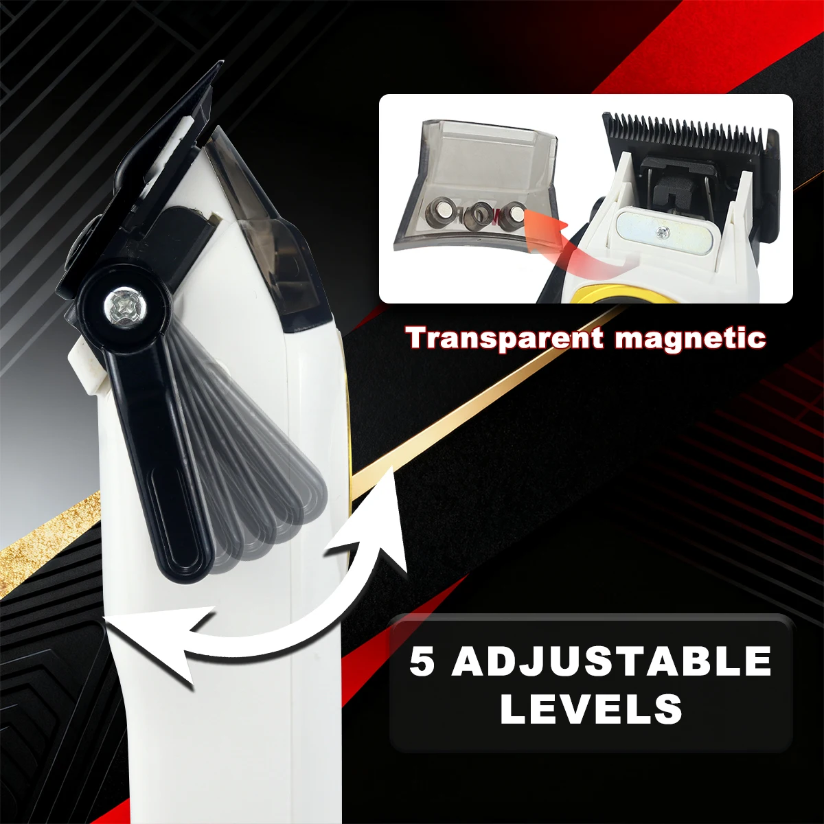 2025 جديد WMARK NG-8004 آلة قطع الشعر قاعدة شحن لاسلكية فرش السيارات DLC شفرة شحن قادين الشعر مقص الشعر