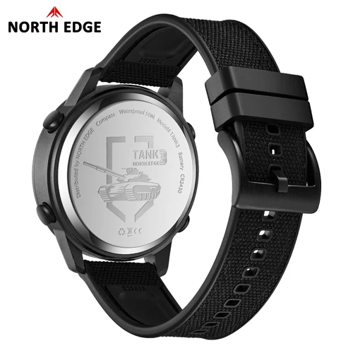 Imagen 2 del producto NORTH EDGE TANK 3 Relojes militares digitales para hombre Reloj deportivo al aire libre Podómetro Calorias Brújula Relojes de pulsera impermeables de 50 M