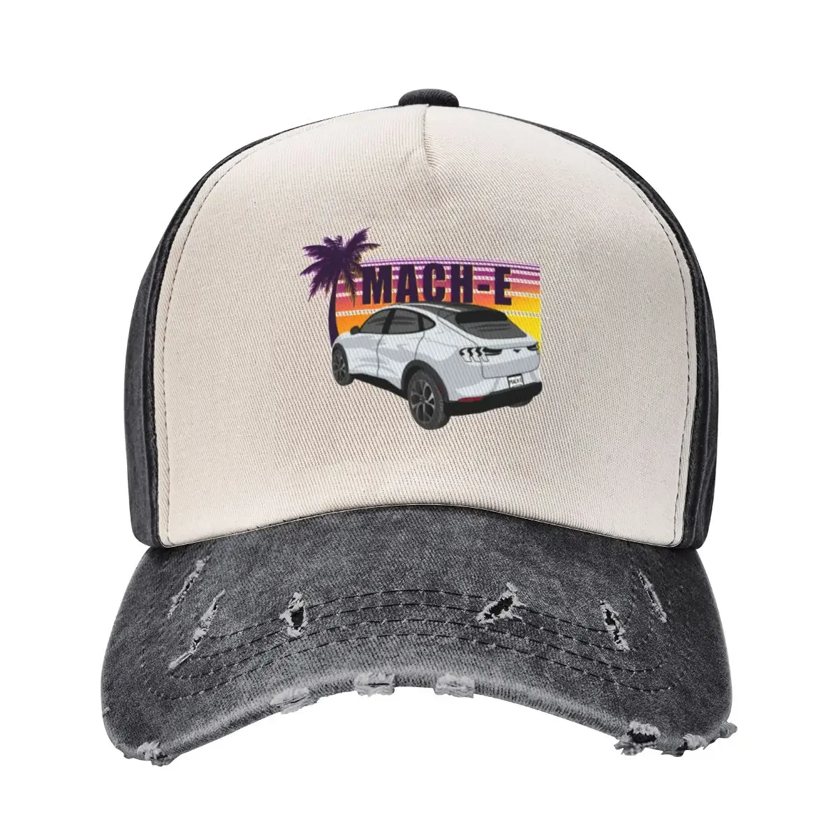 

Sunset Mach-E in Space White Baseball Cap dad hat New In Hat Sun Hat For Children Icon Women Hats Men's