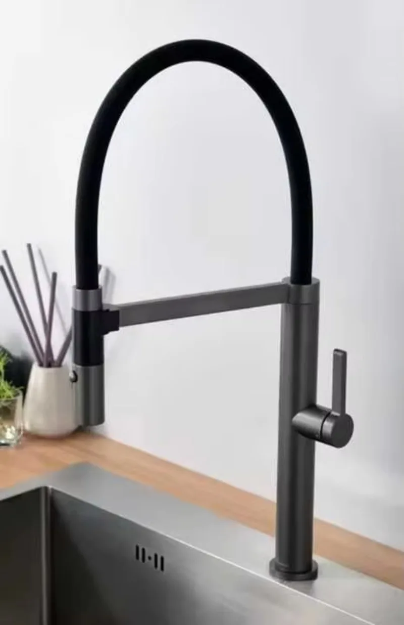 ZC1-Modern Single-Hole Kitchen Faucet Dual Brass Ceramic Handles 3-in-1 RV Three-Flow Water Purifier for Hot Cold Drinking Sink