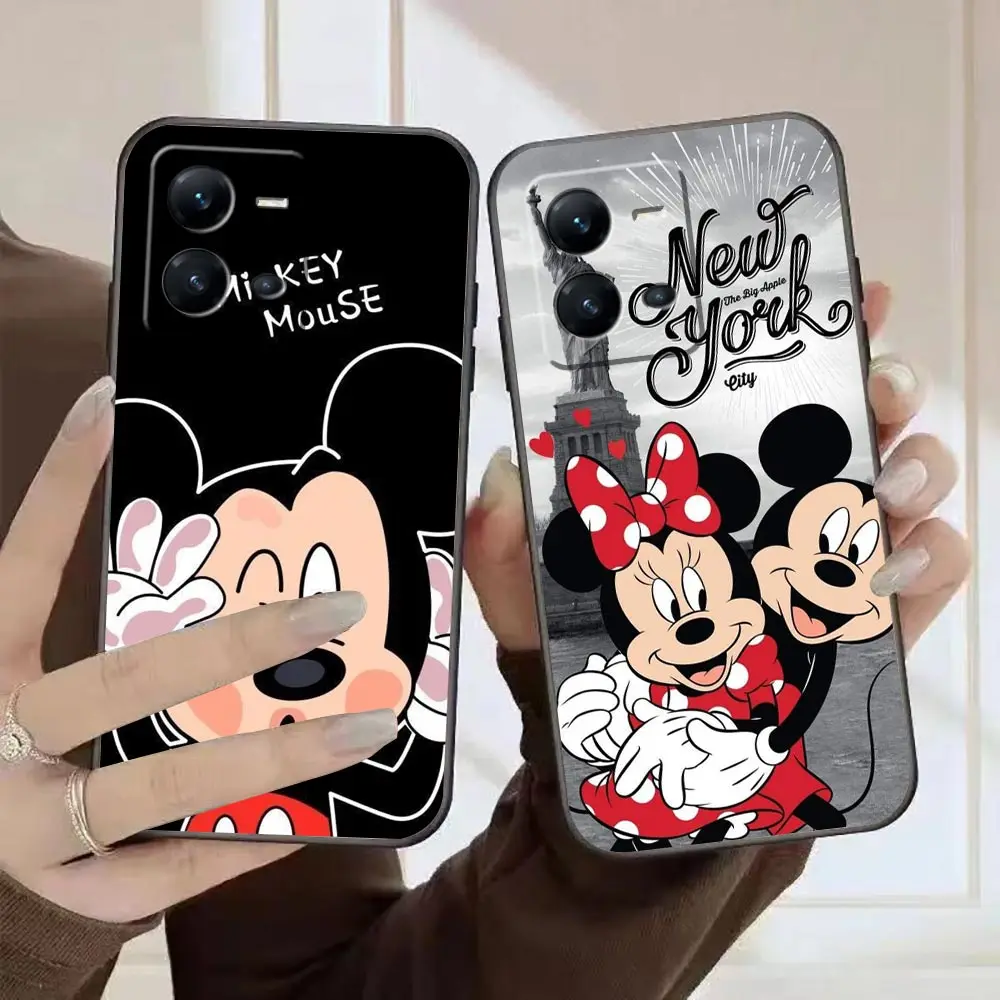 Phone Case For VIVO X90 X80 X70 X60 X50 V29 V27 V25 V23 V23E V21 V21E V20 Pro 5G Soft Silicone Case Cute M-Mickey M-Minnie Mouse