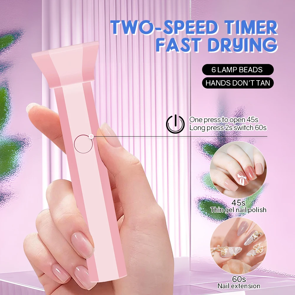 Draagbare nageldrogerlamp UV LED-nagellicht voor het uitharden van alle gellak USB oplaadbare sneldrogende manicuremachine Nail Art Tools