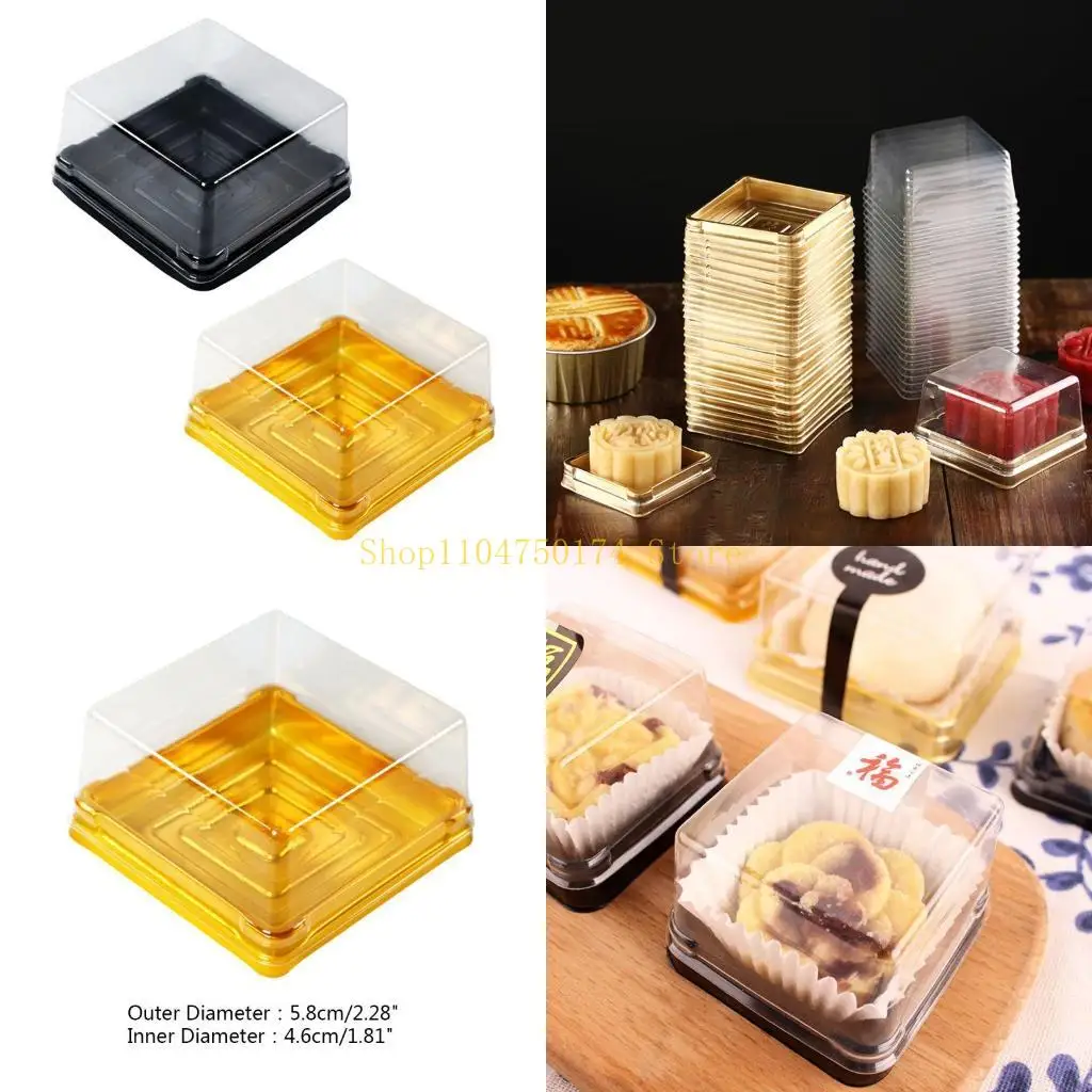 50 pcs Clear Lid Plastic Take Out Containers Square for Weddings Baby Showers for Cheese Pastry Dessert top sale