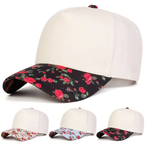 Unisex Rose Flower Embroidery Baseball Caps Spring Autumn Outdoor Adjustable Casual Hats Sunscreen Hat Sports Cap
