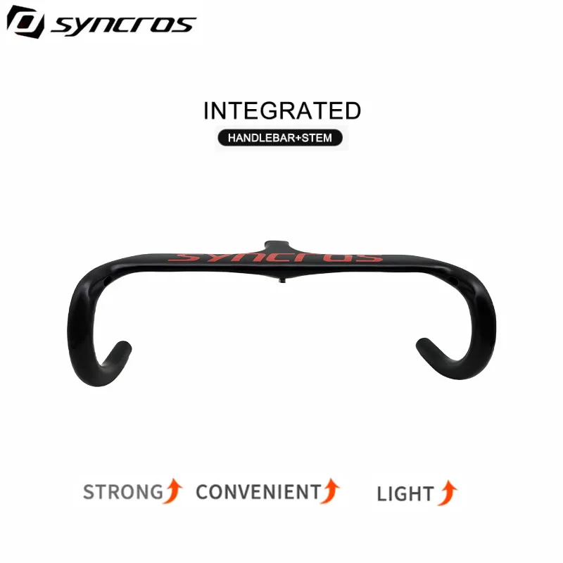 SYNCROS Road Bike Full Carbon Handlebar  400-440MM Ultralight Racing Bike Hidden Trace Drop Bar Bicycle Integrated Cockpit Be