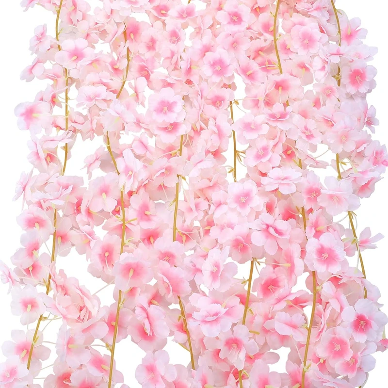 1,8 m rosa Kirschblüte künstliche Blume Seidengirlande Rebe Home Party Garten Bogen Hochzeit Hintergrund Dekoration gefälschte Blume – Detail 10