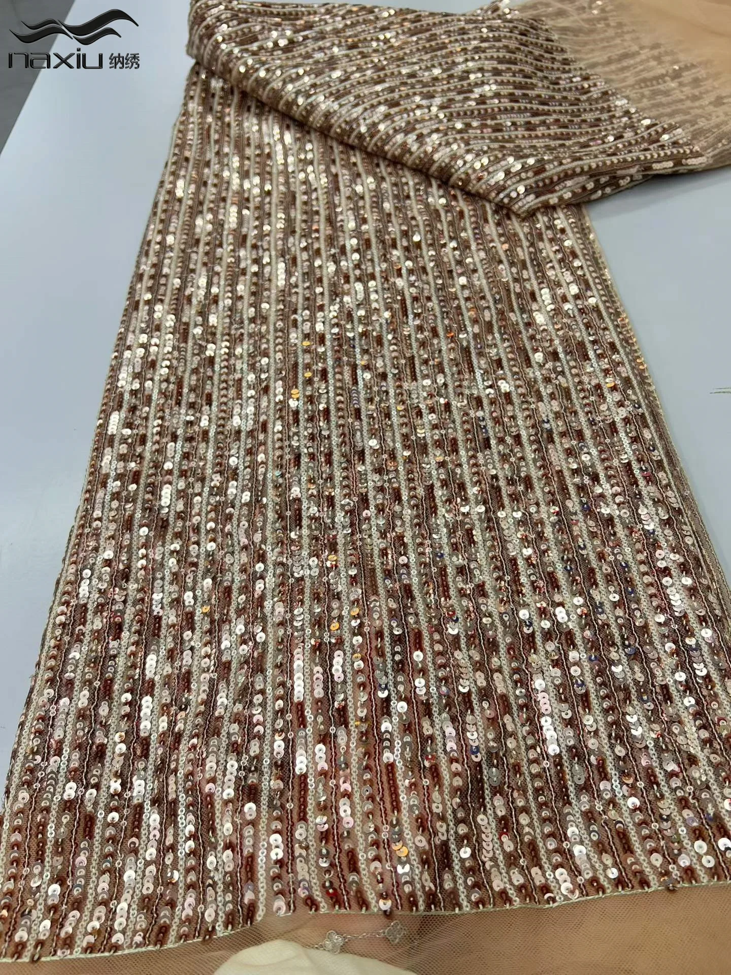 

Madison Luxurious Nigerian African Lace Fabric 2026 High Quality Sequins Embroidery African French Lace Fabric For Sewing Dress