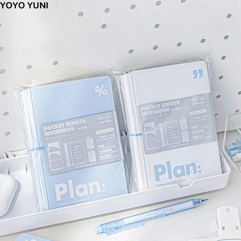 

Practical 44 Sheets Mini Pocket Notebook Mini Waterproof Cover Portable Handbook Cute White Blue Diary Book Stationery