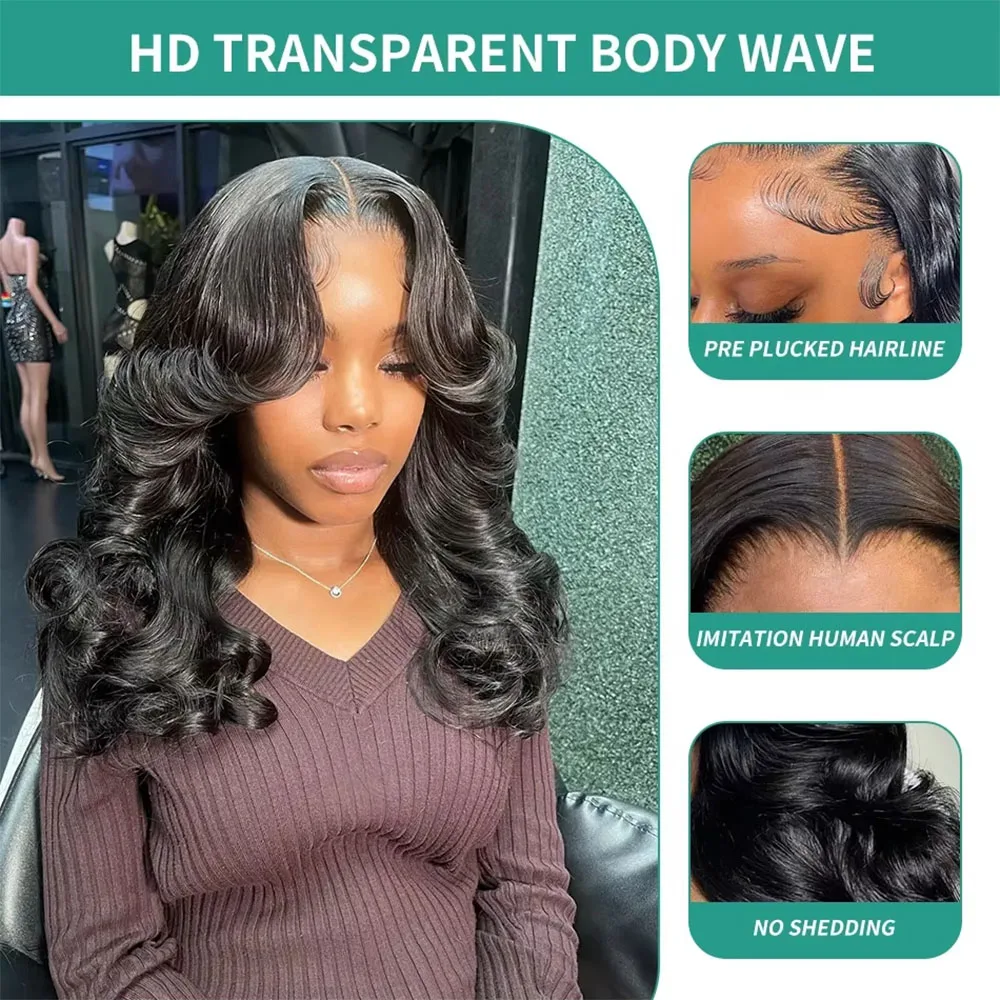 16 pollici Body Wave Wear And Go Glueless parrucche per capelli umani parrucche Bob per le donne pronte per l'uso 7x5 parrucca con chiusura in pizzo pretagliato capelli umani