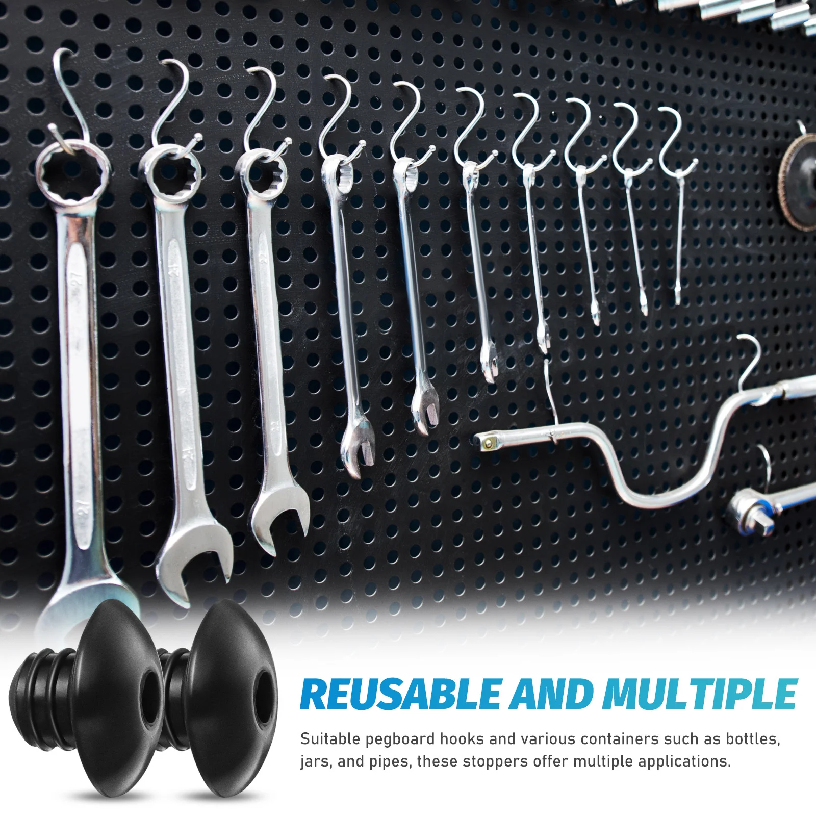 120Pcs Silicone Rubber Stoppers Pegboard Hook Locks Threaded Stopper Design Durable Reusable Multiple Applications Organizer