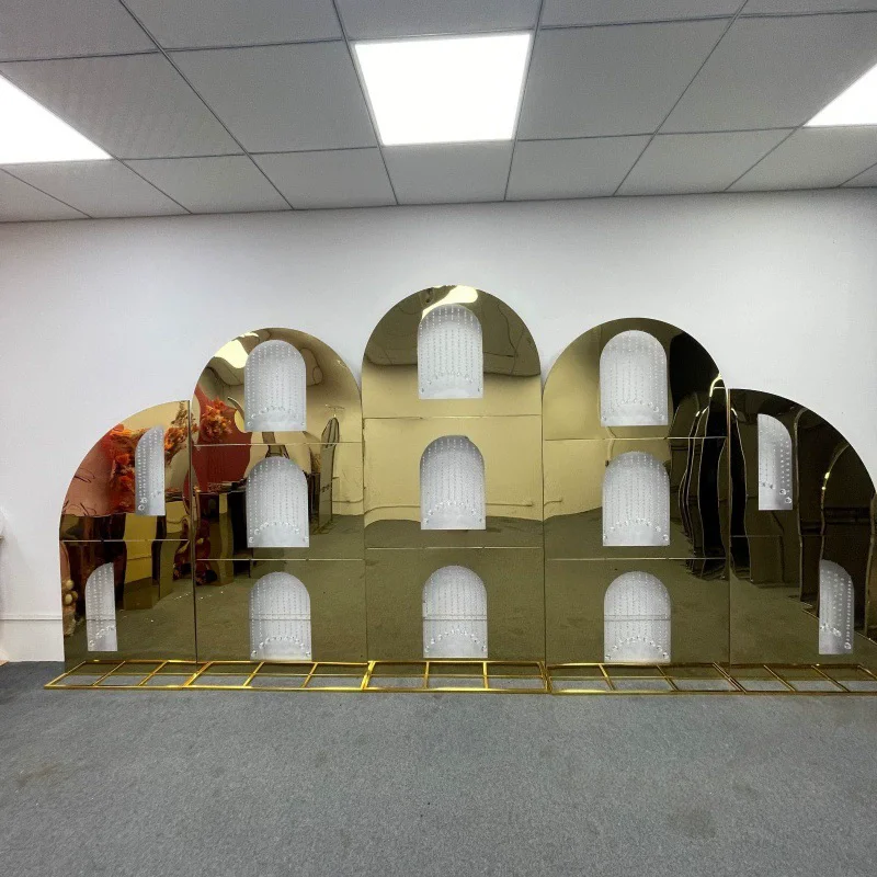 Wedding Props Gold Silver Metal Arch Background Decoration For Wedding Stage Decor