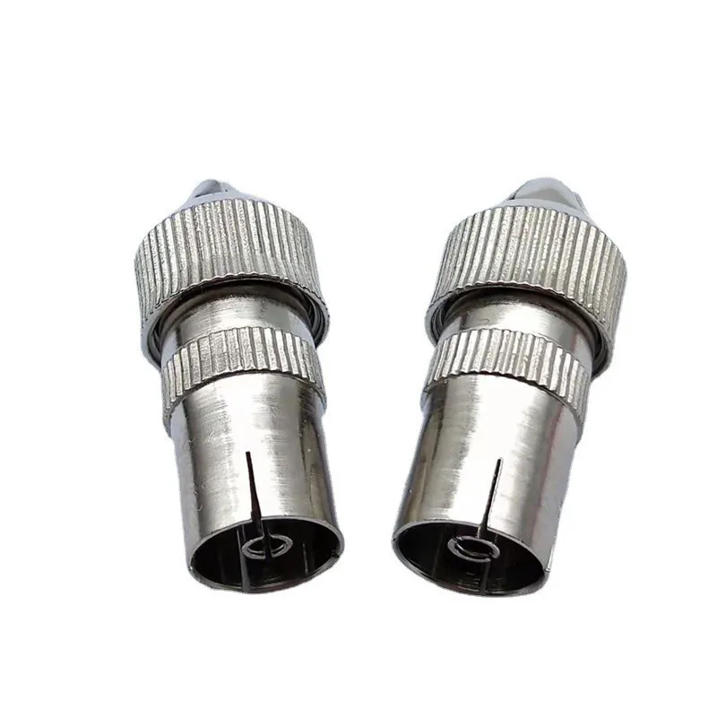 Bamboo 9.5 RF Connector Nickel Plated Metal Antenna Tv Male Or Female Plug Cable TV Video Rf Cable Plug