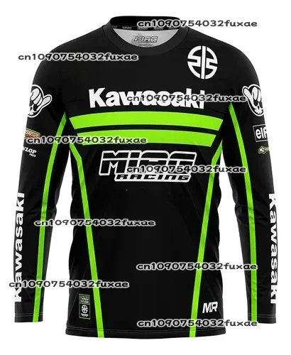 

Kawasaki летние виды спорта на открытом воздухе модная быстросохнущая дышащая мотоциклетная тонкая спортивная удобная рубашка с длинными рукавами с длинными рукавами